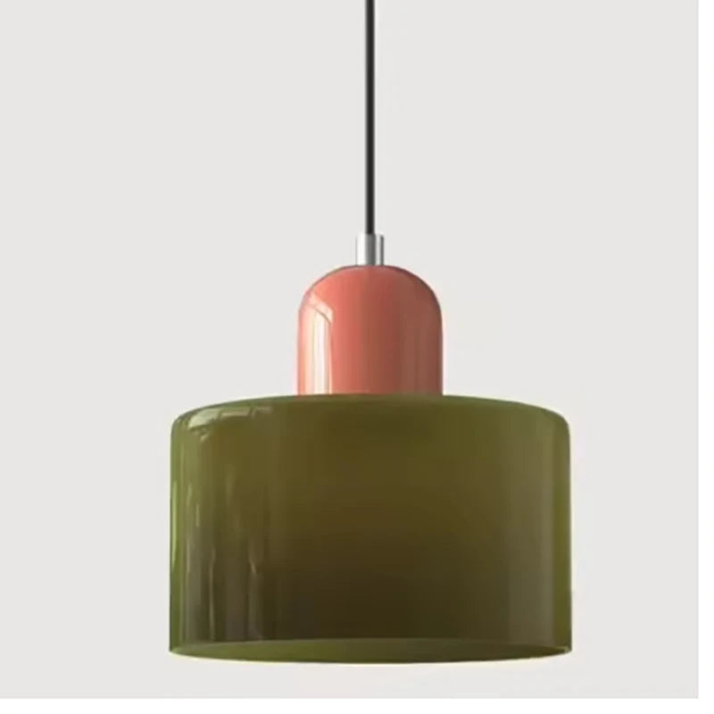 Glass pendant light chandelier, E27 socket, 1.9m cord, 90-260V, white shade