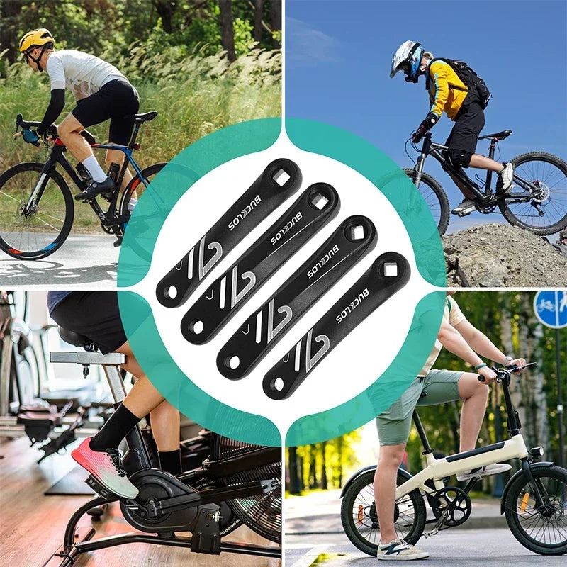 BUCKLOS Bike 152/170/175MM Crank Arms Aluminum Alloy Bicycle Crank Durable High Strength Repair Crank for Spinning Electric Bike