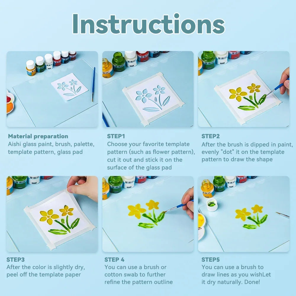Waterproof Glass Paint 20/25ml Sun-Resistant Acrylic Paints For Artist Drawing Painting Pigment Hand Painted Glass Paint DIY
