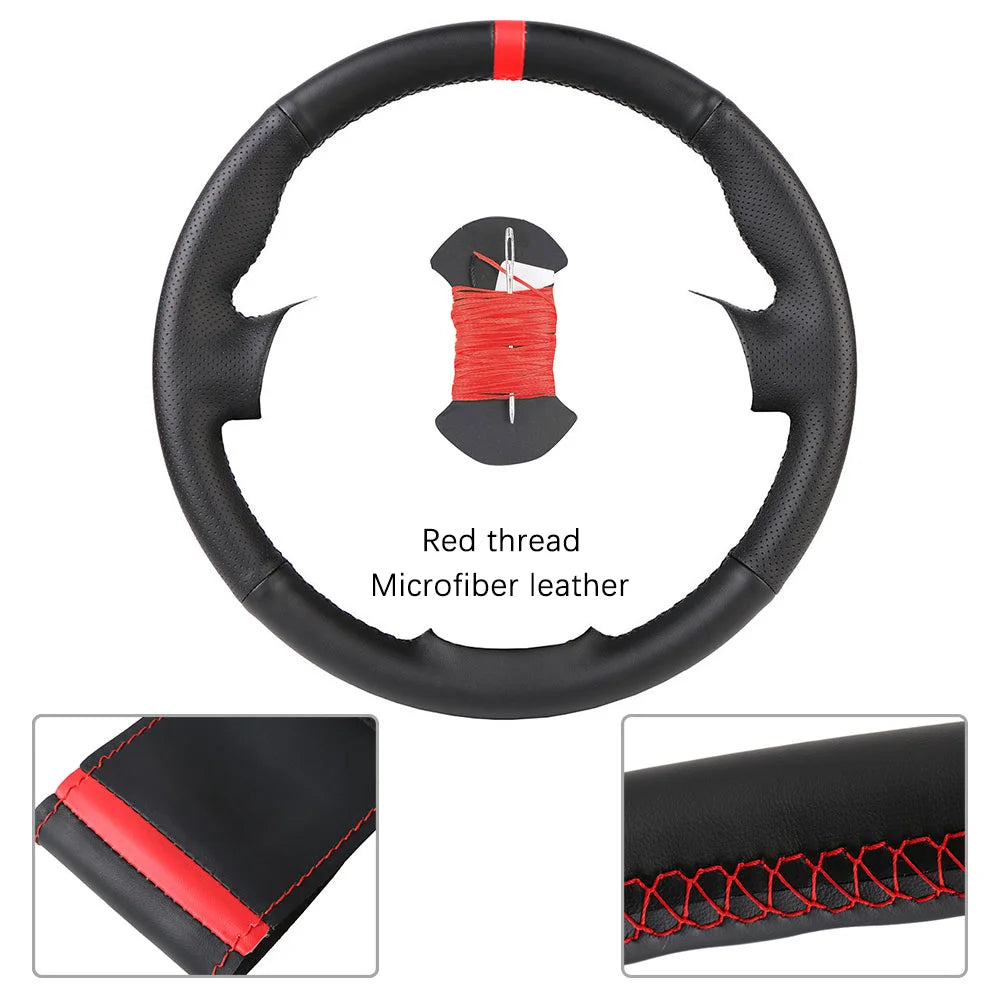 Custom For Mercedes Benz W176 W246 A-Class C-Class W204 C117 C218 X218 W212 C207 Car Steering Wheel Cover Microfiber Leather