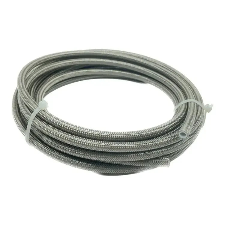 AN3 PTFE braided stainless steel brake line hose with PVC cover, 1m-10m, colors