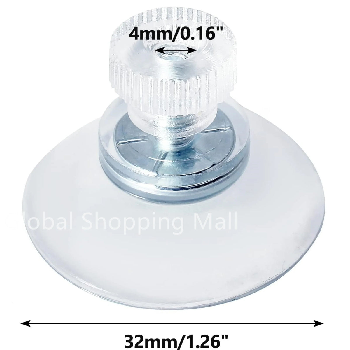 Clear PVC Suction Cups with Screw and Nut, 25/32/41/53mm, 20/50/100pcs