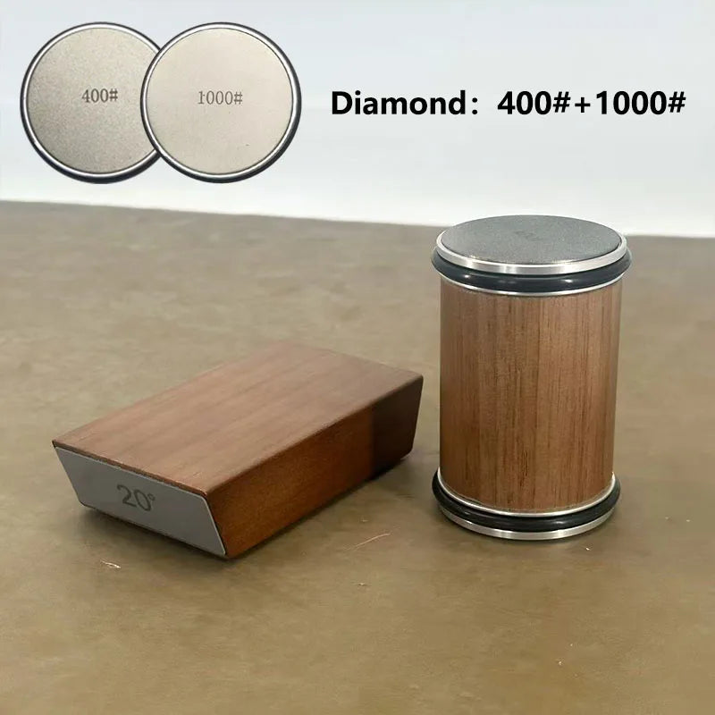 Rolling Knife Sharpener Magnetic Knife Holder Diamond Sharpening Stone Kit with 15 and 20 Degrees Angle Roller Kitchen Accessory
