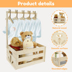 Wood Baby Shower Storage Basket Baby Toys Storage Crate with Handle Decorat Multipurpose Gift Basket for Boys Girls New Parents