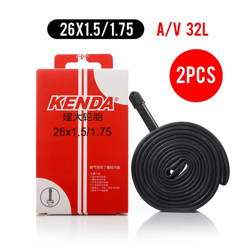 2PCS KENDA Bicycle Inner Tube MTB Bike Tires 26 27.5 29 Inches 1.5/1.75 1.9/2.125 2.3/2.4 AV FV Cycling Butyl Rubber Inner Tube