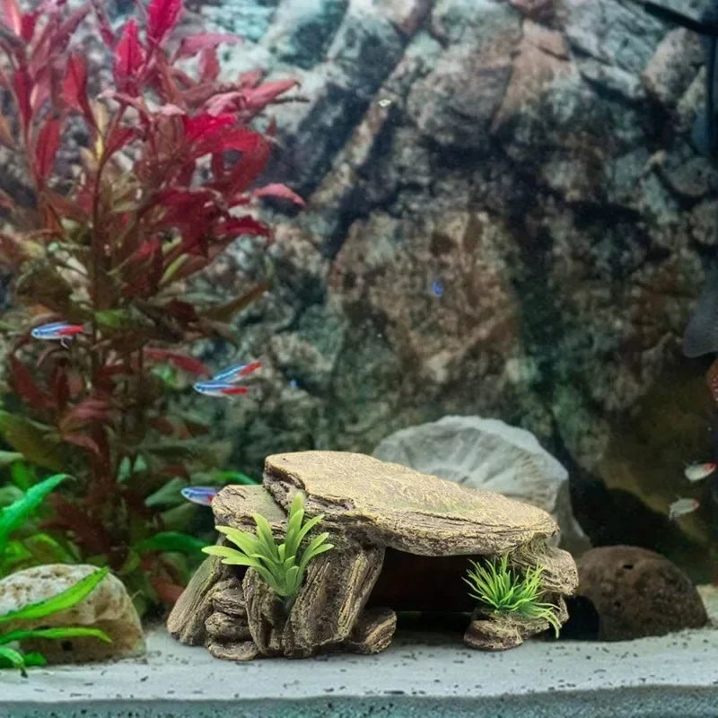 1PC Aquarium Turtle Tank Decoration Terrace Artificial Shelter Decor Ornament Reptile Resting for Fish Terrapins Frogs Turtles