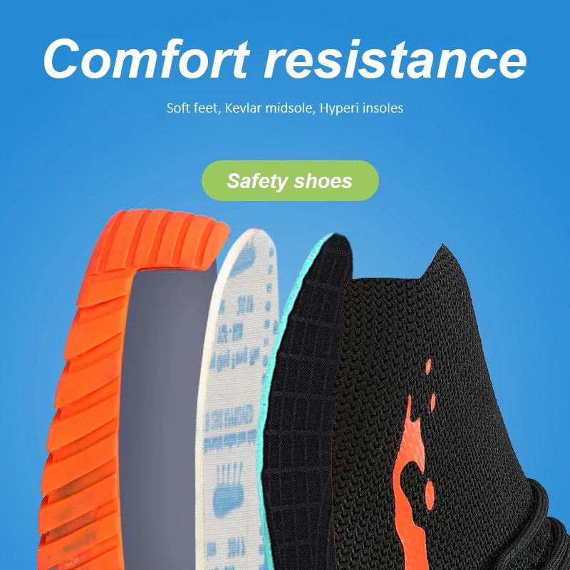 High Top Man Boots Safety Protective Shoes Steel Toe Work Shoes Men Anti-puncture Safety Shoes Men Women Work Safety Boots