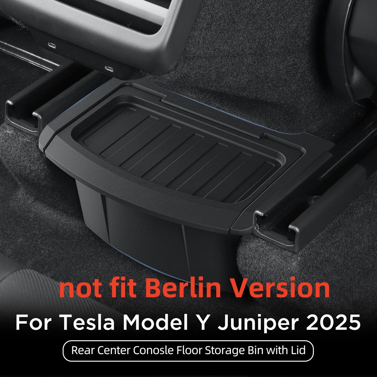 LUCKEASY (not fit Berlin Version) for Tesla Model Y Launch 2025 2026 Juniper Car Armrest Rear Storage Box Accessories Tidying