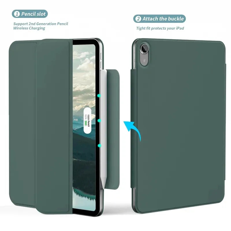 For 2025 iPad11 Cover  A16 10 10.9 2022 Pro 11 12.9 13in Magnetic Case iPad Air4 5 Air6 Air7 Mini 6 7  With Magnetic Detachable