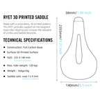 RYET 3D Printed Bike Carbon Saddle 140mm 142mm Super Light Road MTB Racing EVA Saddles Bicycle Seat Cushion Cycling Seating Part