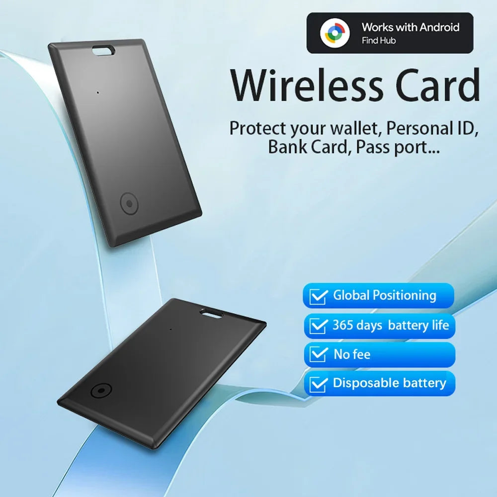1pack Android Wallet Tracker Card Tracker Tag,Works with Google Find Hub App (NOT for IOS or ),Waterproof for Keys Luggage