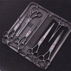 7'' Purple Dragon Pet Grooming Scissors Dog Cat Fish Bone Thinning Hairdressing Shears Curved Cutting Hemostatic Forceps Z3102
