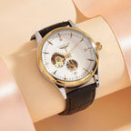 LONGLUX automatic watch elegant style wholesale mechanical wristwatches skeleton rome waterproof  mens watch men gift