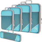 5PCS Travel Compressed Packing Cubes Storage Organizer Set With Shoe Bag Mesh Visual Luggage Portable Lightweight Suitcase Bag