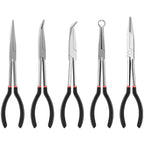 1pc 11-inch High Quality Long Nose Pliers with Curved and Straight Tips - Ideal for Industrial, DIY Applications and Car Repair