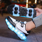 Kids USB Glow Roller Skates - Safe, Fun Nighttime Adventure
