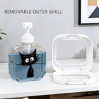 Black Cat Print Refillable Soap Dispenser Pump Bottle, Black/Pink/White 300ml or 500ml