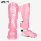 Muay Thai Shin Instep Guards Thickened Leg Protectors, Sanda Boxing Taekwondo, S-L, Multi-Color