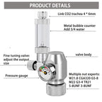 Aquarium DIYCO2 regulator W21.8/CGA320/G3-4/G5-8/TR21/3-8unf gas cylinder nut docking type fish tank CO2 pressure reducing valve