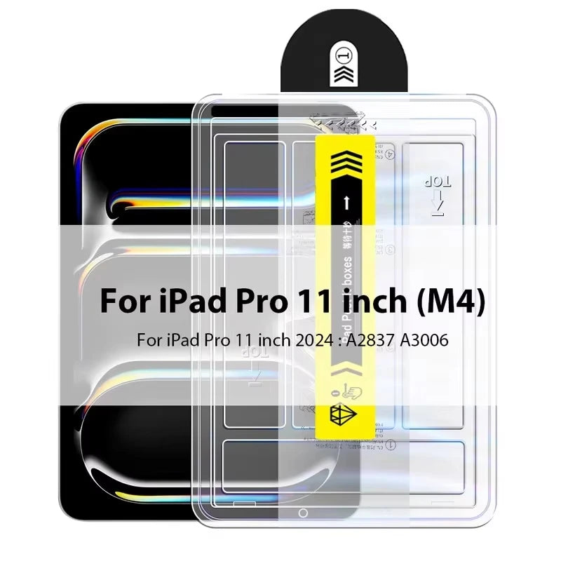 2pcs Easy to Install HD Tempered Glass Screen Protector For iPad Pro 13 12.9 M4 Air 11 M3 M2 5 4 Mini 6 7 9 9th 10 10th A16 Film