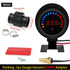 52MM Water Temp Gauge 12~24V LCD Digital Water Thermometer Meter with Sensor + Adapter Joint Pipe Radiator for Car Motorcycle