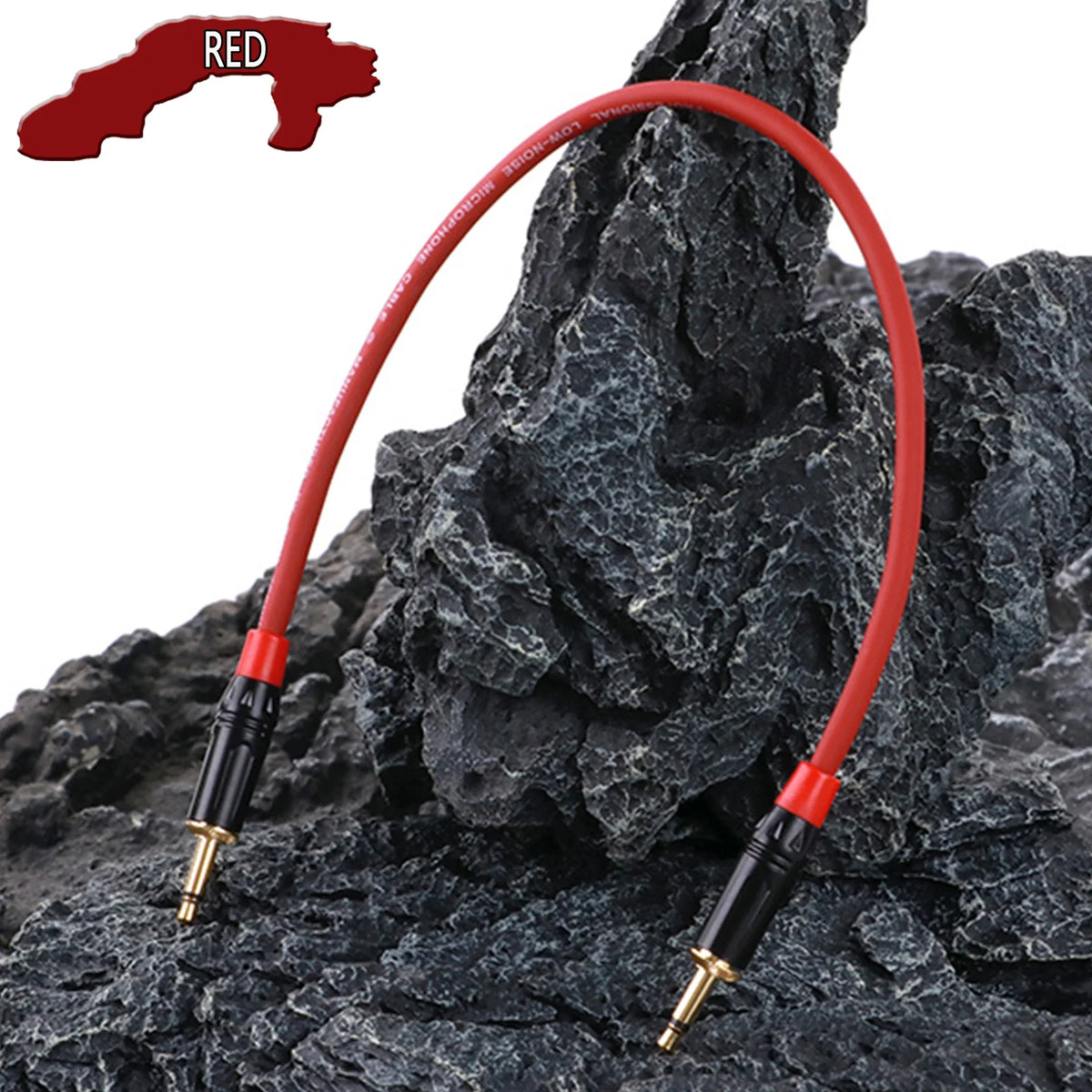 3.5mm Mono TS Male to Male Audio Cable Extension, Gold Plated, Shielded, Black