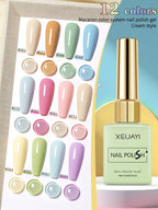 2025 Macaron Color Gel Polish Set - 12 Trendy Shades Long-Lasting & Chip-Resistant Formula for Home Manicures