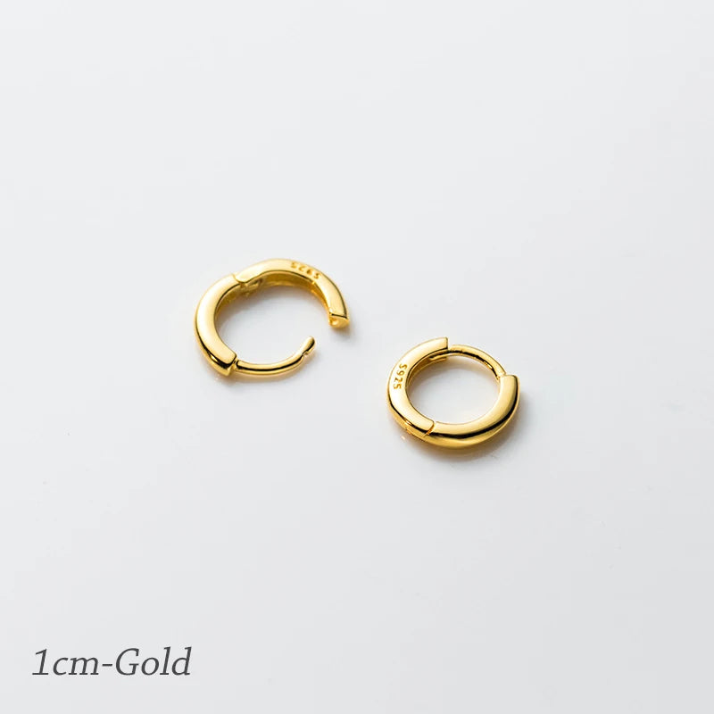 MODIAN 925 Sterling Silver Hoop Earrings, Platinum Plated, Gold/Silver, 10-18mm