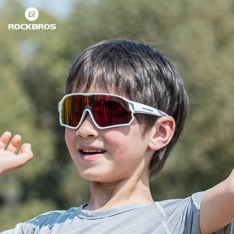 ROCKBROS Sunglasses Girls Boys Polarized Photochromic Goggles Children Out Sports Riding UV Radiation Protection Eyeglasses