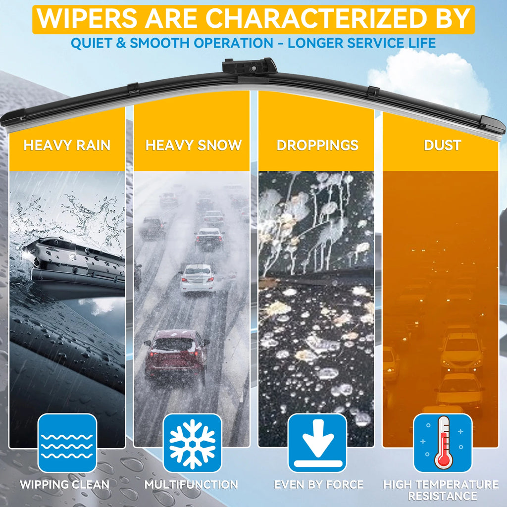 Erick's Wiper LHD Front & Rear Wiper Blades Set For Seat Ateca 2016 - 2023 Windshield Windscreen Window Brushes 26"18"11"