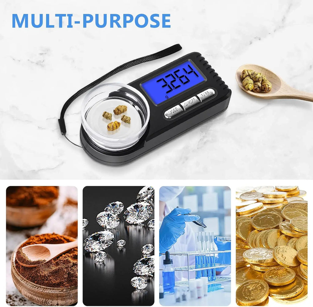 Digital Milligram Scale 50g/0.001g, Mg Scale for Powder Medicine with Portable Case, Microgram Scale 20g Calibration Weight