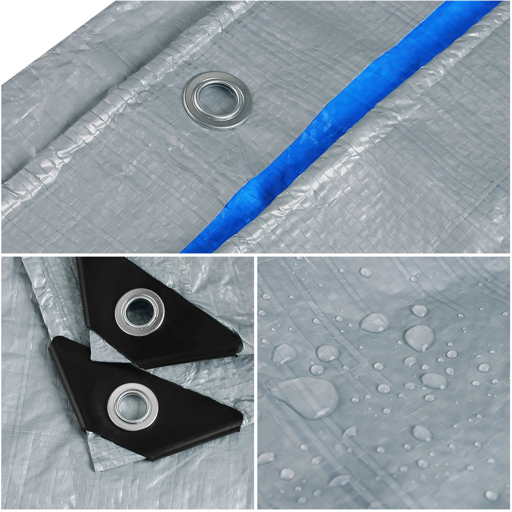 Large Tarpaulin Waterproof Camping Tent Tarp Garden Rain Cover Awning Beach Shade Canopy Multipurpose Outdoor Sun Shelter
