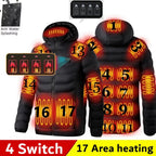 Men Heated Jacket USB Winter Outdoor Electric Heating male bobojaco Warm Sprots Thermal Coat Clothing Heatable men's parka