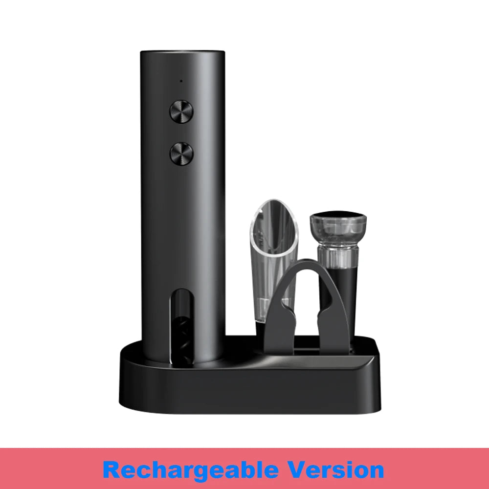 Electric Automatic Red Wine Opener Set Multifunction Wine Stopper, Wine Pourer, Electric Bottle Opener Gift Set for ins Style