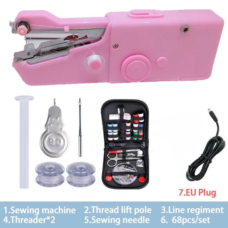 Portable Manual Sewing Machine Handheld Rope-free Electric Quick Build DIY Apparel Supplies Arts Crafts Home Garden Embroidery