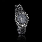 Men's Vintage Flame Design Alloy Watch Punk Quartz Wristwatch with Date for Men Unique Dragon Style Casual Waterproof Clock