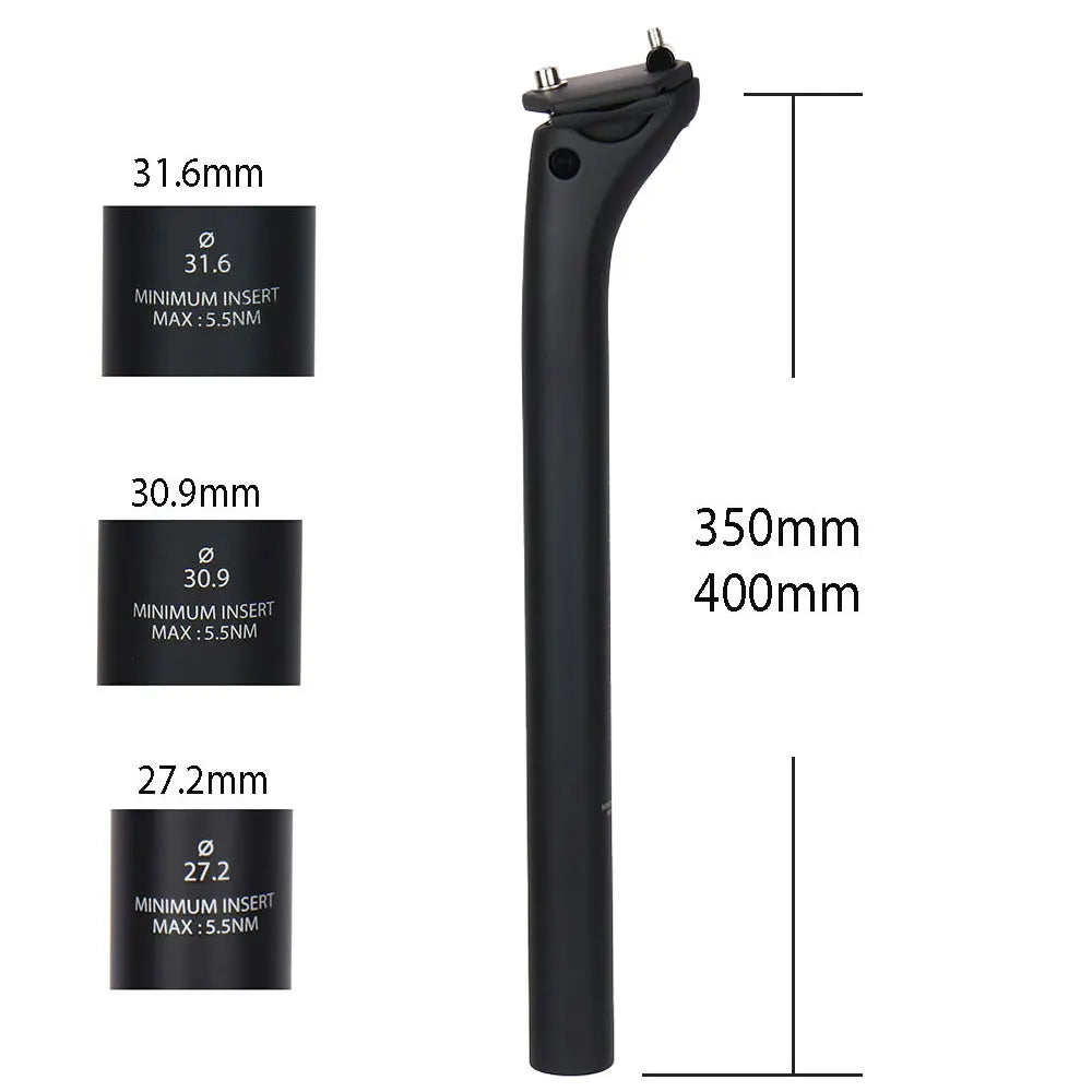 ELITAONE MTB Carbon Seat Post 27.2/30.9/31.6mm Offset 20mm Road Bike Seatpost with Carbon Fiber Base Cover