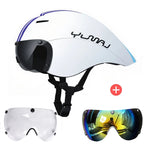 NEW TT 340g Long Tail Aero TT Road Bicycle Helmet Goggles Cycling Bike Sports Safety YM-01
