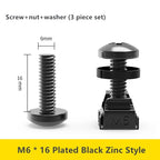M6 rack mount cabinet screw kit with cage nuts & washers, 12mm/16mm, 20-100pcs