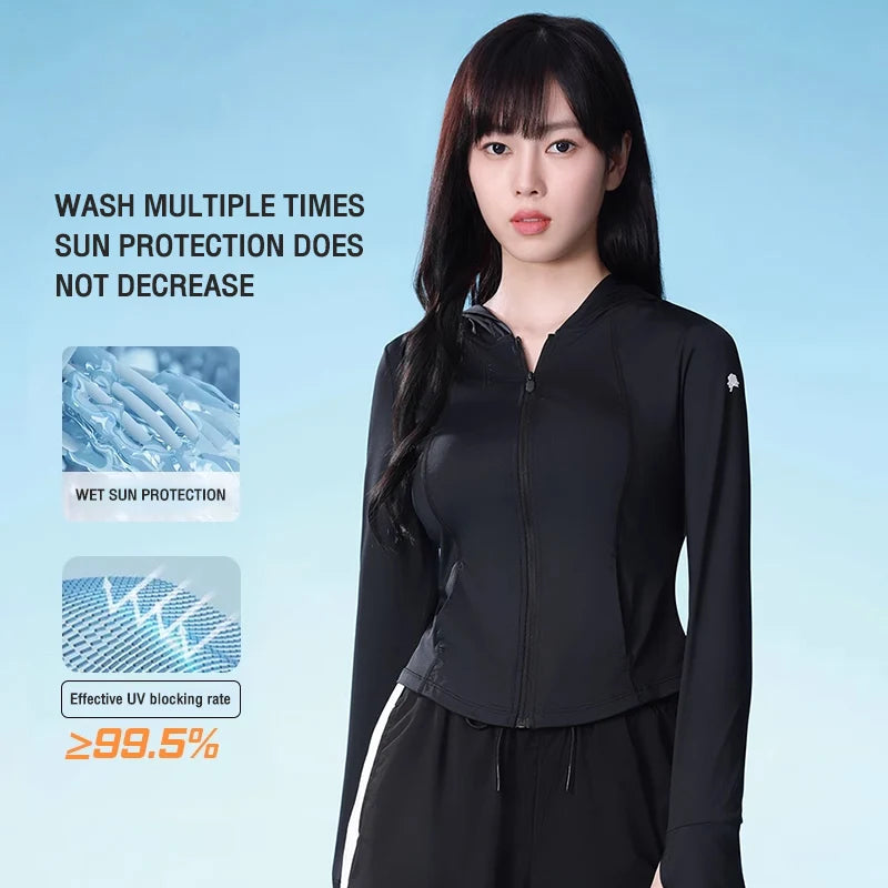 GOLDEN CAMEL Cape Sun Protection Clothing Anti-ultraviolet Breathable Ice Silk Quick-drying Skin Tights Sun Protection Jacket