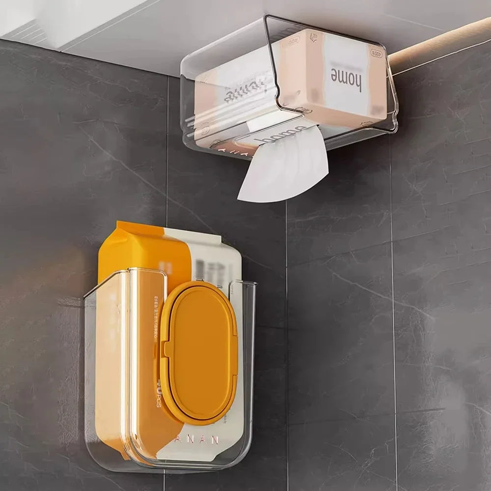Effortless Access Wall-Mount Tissue Box - Durable & Stylish Bathroom Essential