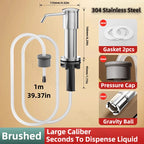 Soap Dispenser for Kitchen Sink Built in Sink Soap Dispenser Brushed Countertop Soap Dispenser Pump Silver Blackgray