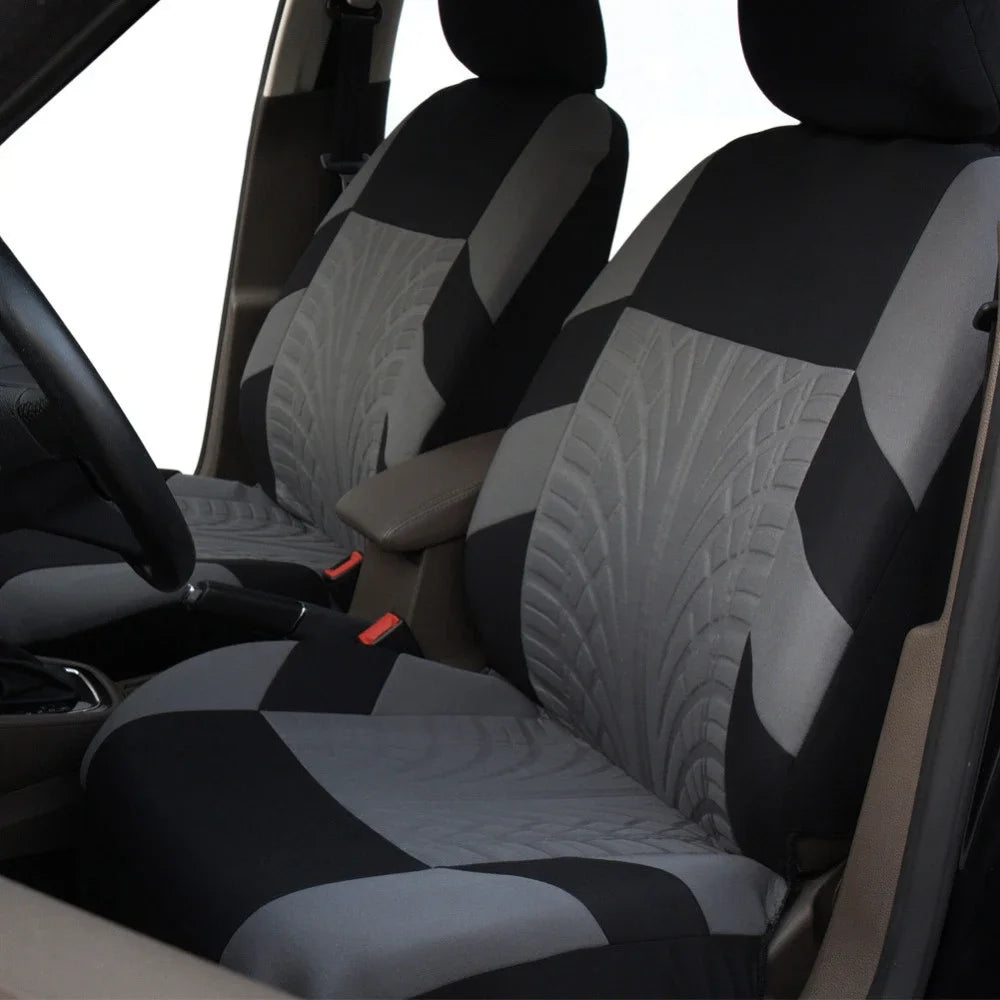 2pcs Universal Front Car Seat Covers Set - Color Options Beige Black Blue Gray Red
