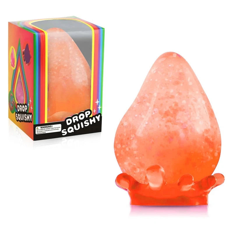 Water Droplet Blind Box Slow Rebound Squeeze Stress Relief Toy, 4pcs, Purple/Blue/Orange/Pink