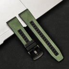 22mm Leather Silicone Watch Band Replacement Strap, Black/White, for Galaxy Watch 3 45mm