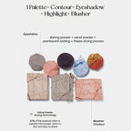 Girlcult Face Palette(04-06),Multi-Purpose,Fine Powder Texture,Smooth & Minimal Fallout,3D Sculpting Effect,Luxury Makeup