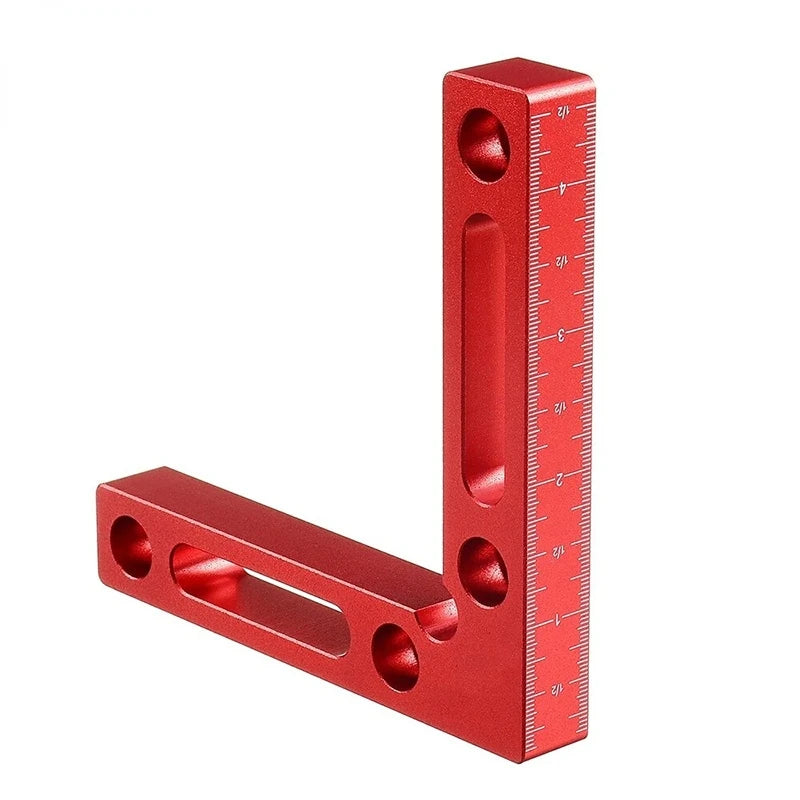 90 Degree Positioning Square Right Angle Clamp Aluminum L Block w/ Scale 120mm