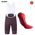 YKYWBIKE Men's Cycling Bib Shorts with Italy MITI Straps Road Bike Bib Pants Belgium and Interface Padded Bicycle Shorts MTB Pro