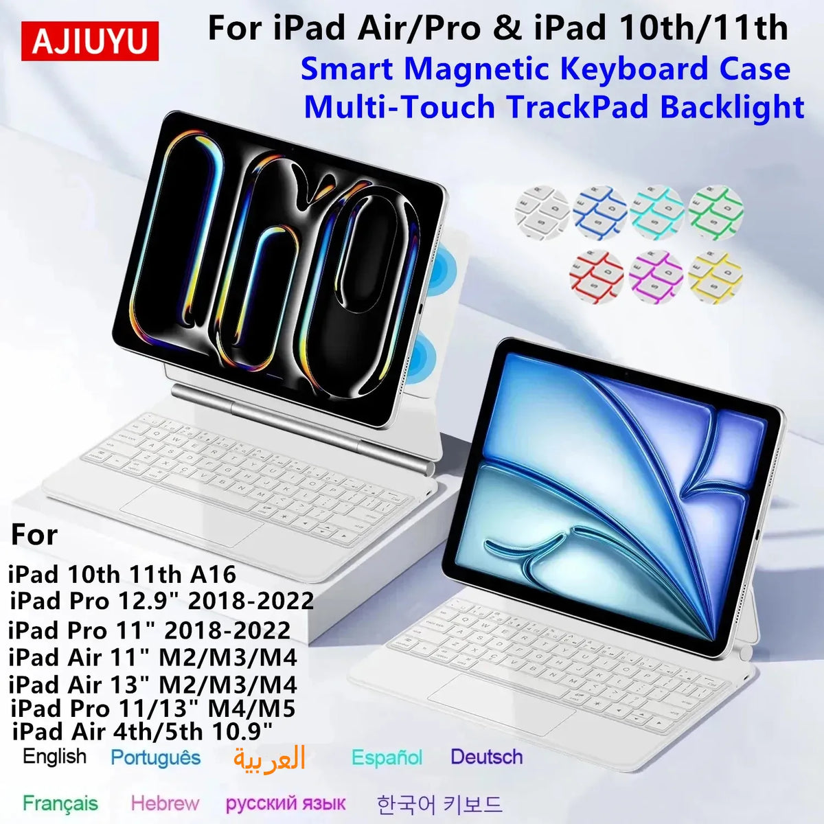Backlight Magic Keyboard for iPad Pro 11 13 M5 2025 Case for iPad Air 11 13 Inch 2026 M4 M3 M2 Case Pro 13 11 M4 Smart Cover