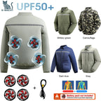Summer 4 Fans Air Conditioning Cooling Vest Men Women Ultralight Outdoor Jacket Sun Protection Windbreaker Travel Fishing Sports